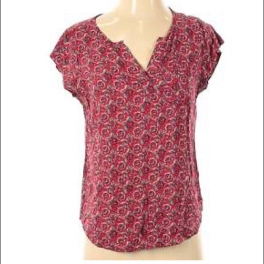 Ava Christine Red Cap Sleeve Blouse